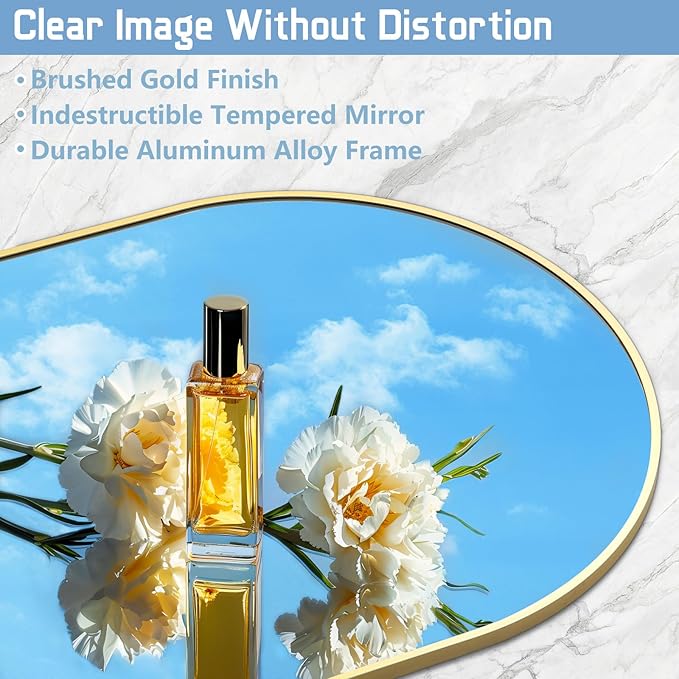 56"X18" Arched Full Length Mirror, Gold Floor Mirror with Stand Hanging or Leaning Against Wall, Tempered Glass Full Body Mirror for Bedroom Living Room, Aluminum Alloy Frame