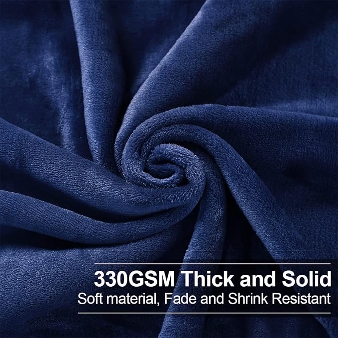 EASELAND Soft King Size Blanket All Season Warm Microplush Lightweight Thermal Fleece Blankets for Couch Bed Sofa,90x108 Inches,Dark Blue