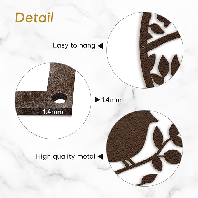 SIGNLEADER Metal Wall Art Decor Two Birds in Branches Minimalist Modern Abstract Wall Sculpture Hangings Home Decoration for Living Room, Bedroom, Bathroom, Kitchen, Outdoor - 18" Bronze