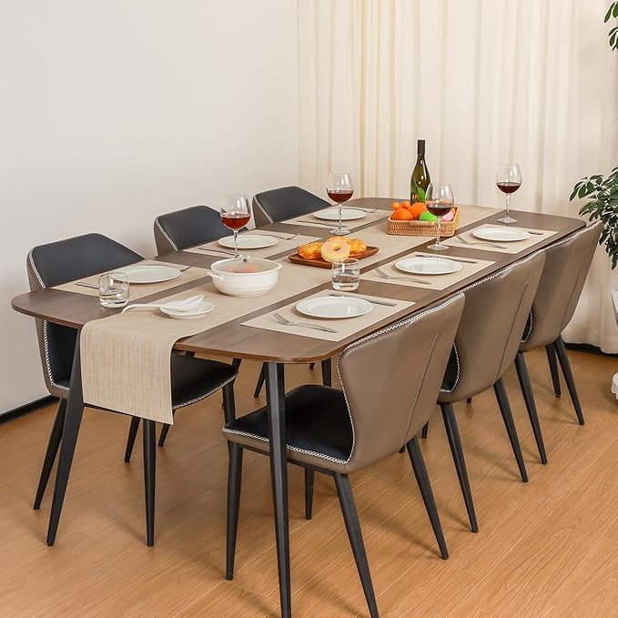 Myir JUN Placemats Set of 4, Vinyl Woven Placemats Place Mats Indoor Set of 4 Washable Table Mats Non-Slip Place mats for Dining Table (A-Beige, Set of 4)