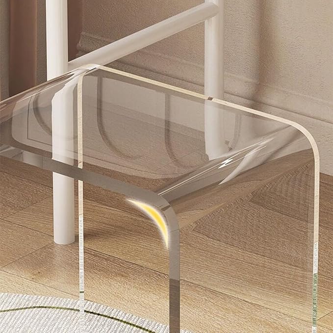 Acrylic 15 Inch Small Stool, Clear Acrylic Step Stool for Kids and Adults, Water-Resistant Shower Stool, Modern Bathroom Stool, 200 lbs Weight Capacity