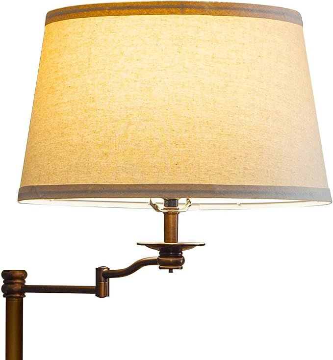 Brightech Caden LED Floor Lamp - Tall Standing Lamp with Swing Arm for Living Rooms & Offices - Industrial Bronze