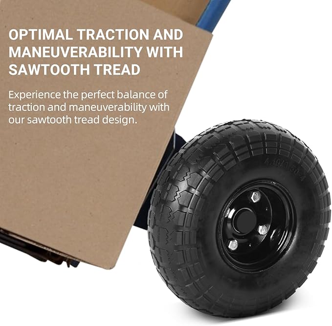 AR-PRO (2-Pack) 10-Inch Solid Tires Wheels, 4.10/3.50-4 Flat-Free Tire Replacement with 5/8" Bearings & 2.2" Offset Hub, Fits Hand Trucks, Wheelbarrows, Garden & Utility Carts