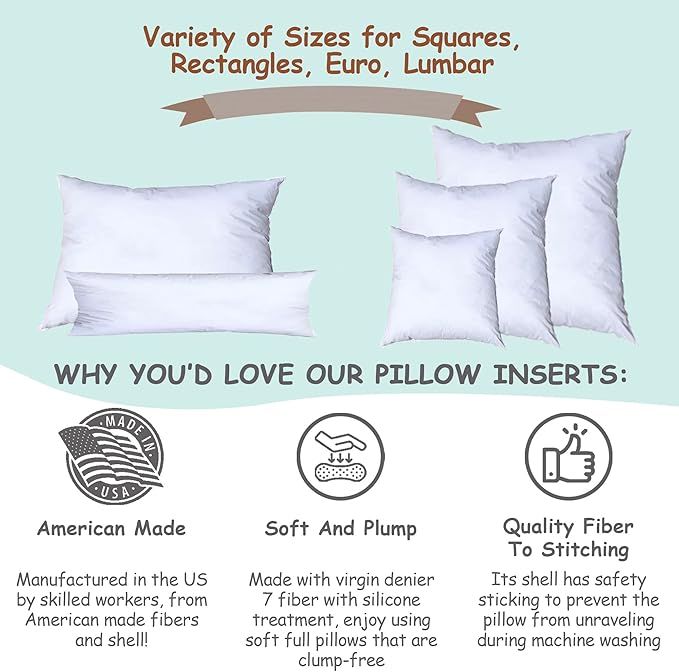 Pillowflex Synthetic Down Pillow Insert - 22x38 Down Alternative Pillow, Ultra Soft Oversized King Bed Sleeping Pillow, Large Rectangle Sham - 1 Decorative Pillow Form