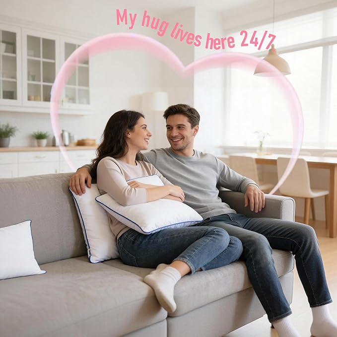 Wuuyuef 18x18 Pillow Inserts Set of 2, Hypoallergenic Soft Machine Washable Fluffy Virgin Microfiber Premium Throw Pillow Stuffer,Valentine’s Decorative Pillow Insert for Couch, Sofa - White