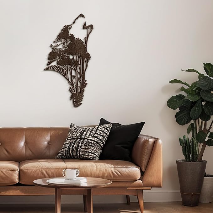 SIGNLEADER Metal Wall Art Decor Plant Leaf Minimalist Modern Abstract Wall Sculpture Hangings Home Decoration for Living Room, Bedroom, Bathroom, Kitchen, Outdoor - 18" Bronze