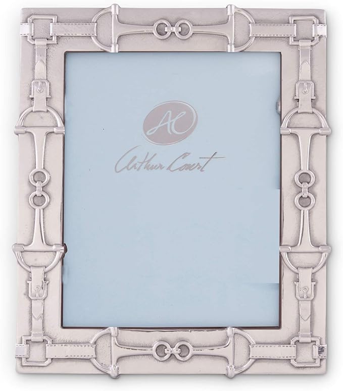 Arthur Court Designs Aluminum 8x10 Equestrian Horse Pattern Photo Frame