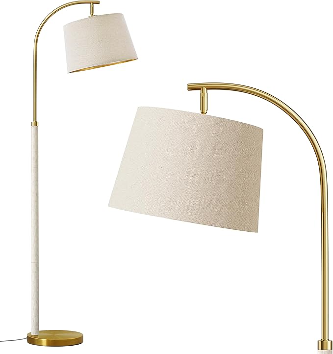 G-SAFAVA 63" Wood Floor Lamp for Living Room Dimmable Standing Lamp with Remote & Foot Switch, 3 Color Temperatures Tall Lamp Mid Century Modern Floor Lamp for Bedroom Office, 9W Bulb Included, White