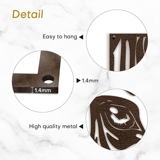 SIGNLEADER Metal Wall Art Decor Zebra with Tears in Eyes Minimalist Modern Abstract Wall Sculpture Hangings Home Decoration for Living Room, Bedroom, Bathroom, Kitchen, Outdoor - 18" Bronze