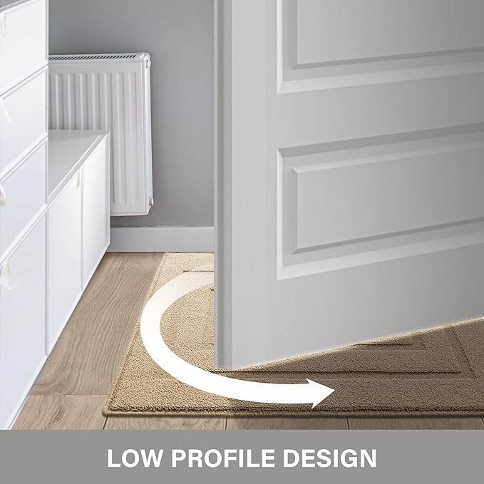GRANNY SAYS Front Door Mat Outside Entrance, Welcome Matt Indoor Non-Slip, Door Mats for Outdoor, Entryway Front Porch Matt Low Profile Resist Dirt Easy to Clean, 32" x 20", Khaki