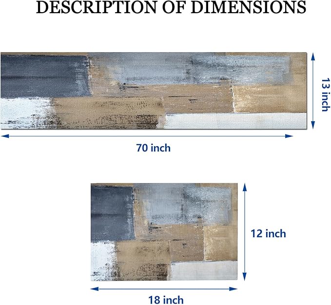 Mcalk Brown Table Runner and Placemats Set of 6, Abstract Dark Grey Placemats, Modern Cloth Place Mats Indoor for Kitchen,Washable Linen Material for Dining Table
