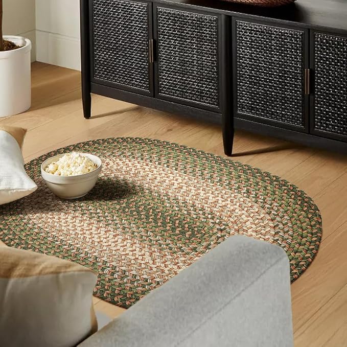 RRI Home Decor EastEnd EL63 Herb Garden 2' x 3' Oval - Braided Area Rug, Home Decor, Floor Mat or Bedroom Rug - Easy Care, Ideal for High Traffic Areas in Hallway and Living Room - Made in USA