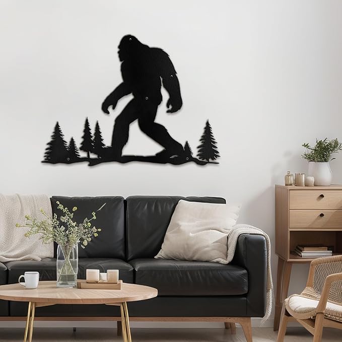 SIGNLEADER Metal Wall Art Decor Orangutan Walking Minimalist Modern Abstract Wall Sculpture Hangings Home Decoration for Living Room, Bedroom, Bathroom, Kitchen, Outdoor - 18" Black