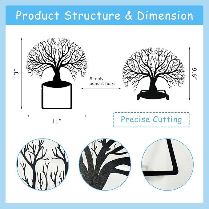 Metal Tree of Life Table Top Decor, Metal Trees Tabletop Decor, Decorative Branches for Table Setting, Nature Artwork, Side Table Decorations for Living Room