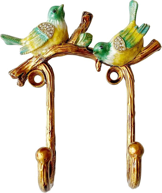 Vintage Bird Shaped Decorative Wall Hook Rack Hanger for Hanging Clothes Coats Towels Keys Hats, 1 Pack Antique Metal Mounted Wall Hook
