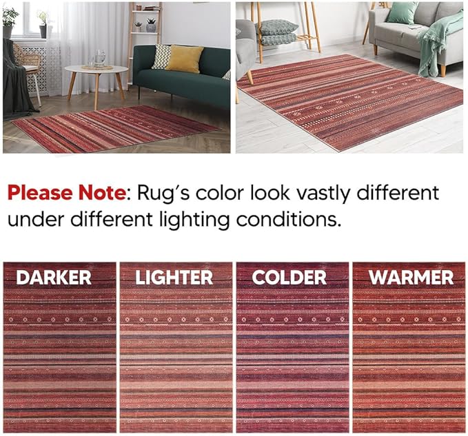 Keen Home Design 3x5 Rug - Machine Washable Entry Rug with Non-Slip Backing, Ideal for Enteryway, Kitchen, Bathroom, Laundry Room - Vintage, Easy Clean, Durable, Low Pile Rug - (3' x 5')