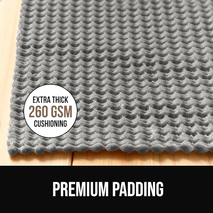 GORILLA GRIP Premium Dual Sided Extra Thick 2x6 Rug Gripper Pad for Hardwood Floors, Breathable Slip Resistant Pad Grips Under Carpet Area Rugs for Hard Surface Floor Protection, Easy Trim Mats, Gray