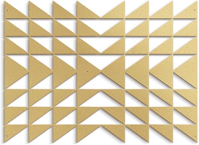 SIGNLEADER Metal Wall Decor Triangle Composition Minimalist Modern Luxury Wall Sculpture Hangings 3D Statue Home Decoration for Living Room, Bedroom, Bathroom, Kitchen, Fireplace, Office - 18" Gold