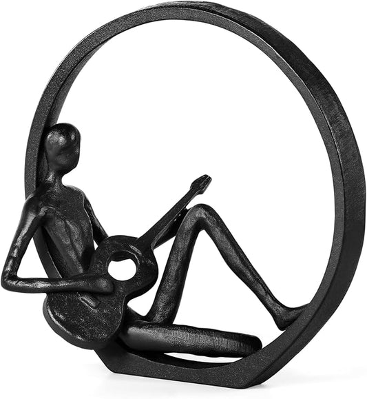 Music Decor Statue, Guitar Figurine, Musician Sculpture Home Decor for Shelves Gift for Musicians