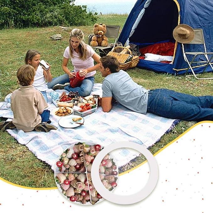 WENPACK 12.5" Cardboard Round Shaped Charcuterie Mache Flowers Packaging Strawberries Sweets Gift Box with Clear Lid (White, Round)