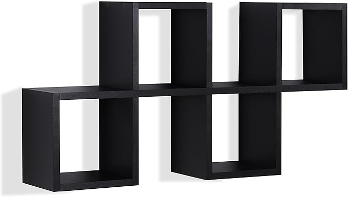 Danya B. Cubby Chessboard Wall Shelf - Horizontal or Vertical (Black)