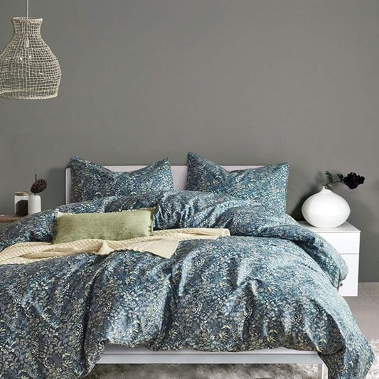 LifeTB Vintage Floral Duvet Cover Small Blue Flower Duvet Cover Twin XL Garden Style Floral Comforter Cover Cotton Floral Botanical Duvet Cover Chic Aesthetic Bedding Duvet Cover with Zipper Closure