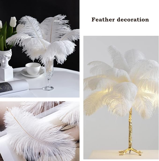 NEWONG 30pcs Blue Green Ostrich Feathers Natural Bulk 8-10inch(20-25cm) Vase Craft Wedding Home Party Centerpieces Christmas Day Decoration