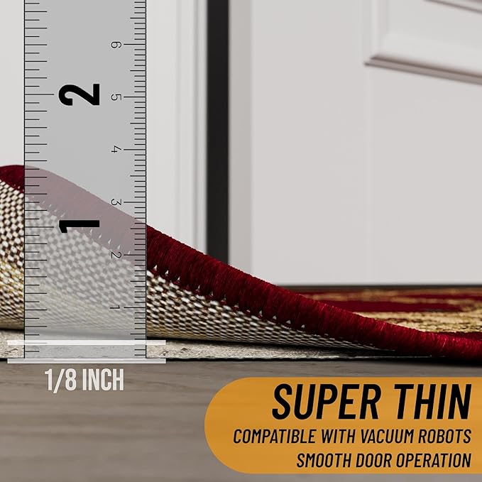 Ottomanson Non Slip Rug Pad Grip 3x26 1/8 Thick, Protection for Any Flooring Surface, Keep Your Runner Rug and Area Rugs in Place, 2'7" x 26', Beige