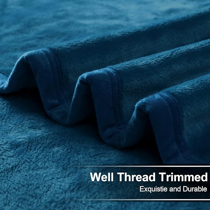 Soft King Size Blanket Warm Fuzzy Microplush Lightweight Thermal Fleece Blankets for Couch Bed Sofa,90x108 Inch, Peacock Blue