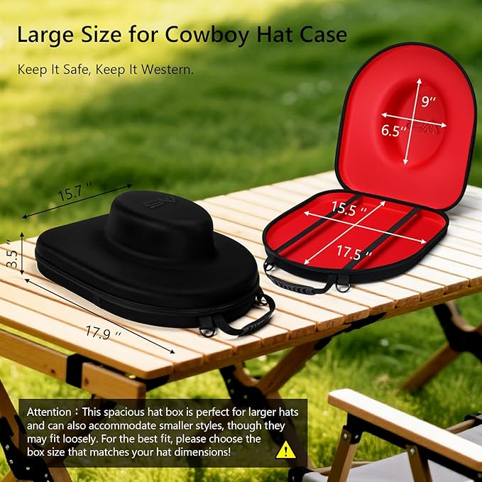 Hat Box for Travel-Crush Proof Hat Travel Case for Cowboy Hats Holder Storage Box Organizer Cap Carrier with Adjustable Carry Strap