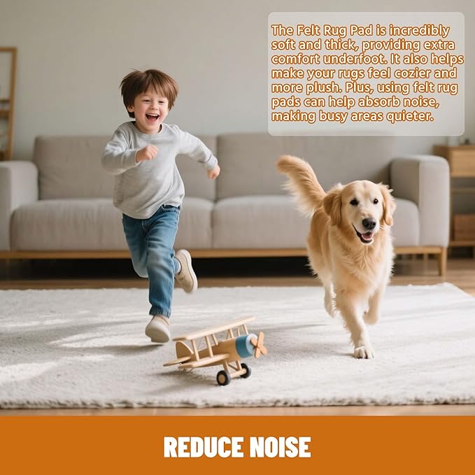 5' x 8' Non Slip Rug Pad Waterproof, 1/4" Thick 100% Felt +Rubber Rug Pad, Under Area Rug Pad Protective Cushioning Rug Pads Carpet Gripper Keep Rugs in Place, Safe for All Floors