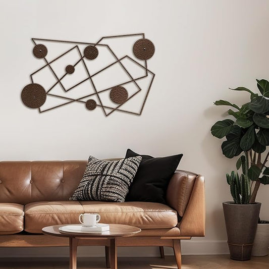 SIGNLEADER Metal Wall Decor Picasso Lines Geometric Minimalist Modern Luxury Wall Sculpture Hangings 3D Statue Home Decoration for Living Room, Bedroom, Bathroom, Kitchen, Fireplace, Office - 18" Bronze