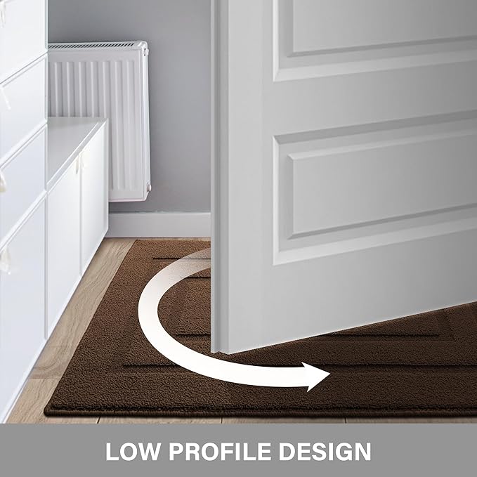 GRANNY SAYS Front Door Mat Outside Entrance, Welcome Matt Non-Slip, Outdoor Door Mats for Entryway, Long Front Porch Mat Low Profile Resist Dirt Easy to Clean, 48"x32", Dark Brown