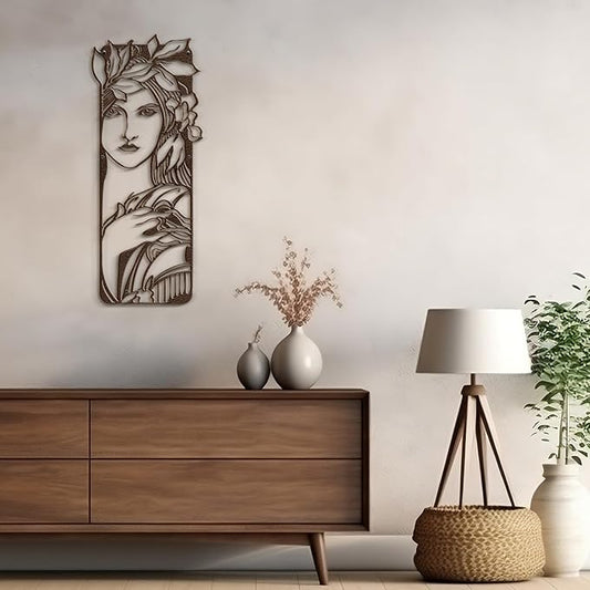 SIGNLEADER Metal Wall Art Decor Women and Flower Modern Abstract Wall Sculpture Hangings Home Decoration for Living Room, Bedroom, Bathroom, Kitchen, Outdoor - 18" Bronze