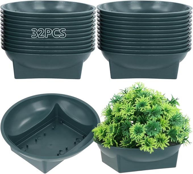 Lnrueg 32 Pcs Floral Supplies Green Bowls for Flower Arrangements, Floral Arrangements Bowls for Holiday Wedding Fresh Flower Decoration Supplies