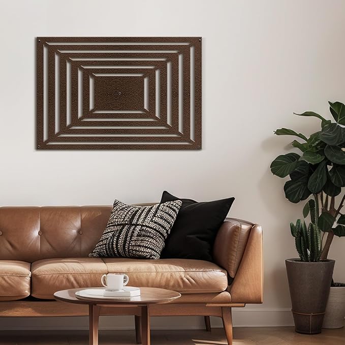 SIGNLEADER Metal Wall Decor Rectangles Gradient Minimalist Modern Luxury Wall Sculpture Hangings 3D Statue Home Decoration for Living Room, Bedroom, Bathroom, Kitchen, Fireplace, Office - 18" Bronze