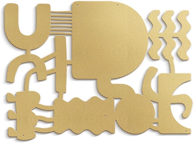SIGNLEADER Metal Wall Decor Matisse Picasso Minimalist Modern Luxury Wall Sculpture Hangings 3D Statue Home Decoration for Living Room, Bedroom, Bathroom, Kitchen, Fireplace, Office - 24" Gold