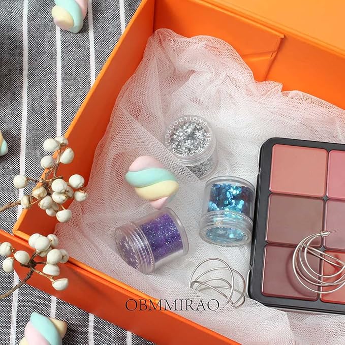 10 Small Orange Gift Boxes 9.5x7x4 Inches, Magnetic Gift Box with Lid Wholesale gift boxes for Presents Bridesmaid Proposal Boxes (Imitate Leather Texture, 10pcs/pack)