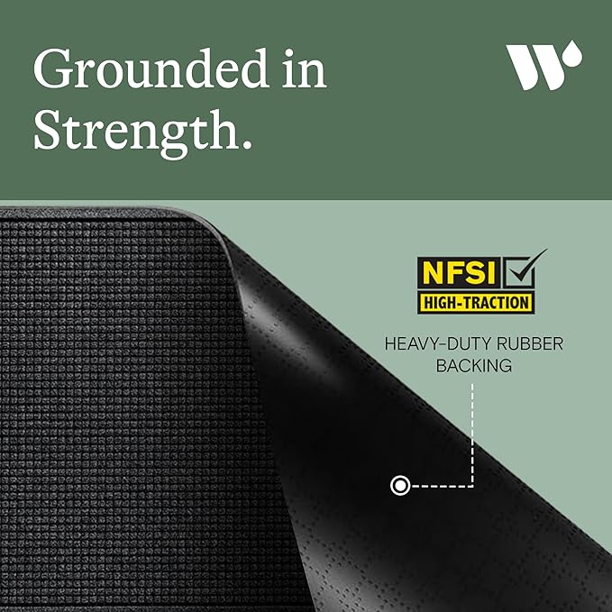 WaterHog Rubber Backed Mat for Indoor/Outdoor - Slip-Resistant Entryway Protection for Front Door Use, Mudroom, Porch, Garage, Easily Washable and Slip-Resistant, Squares Collection, Charcoal 2' x 3'