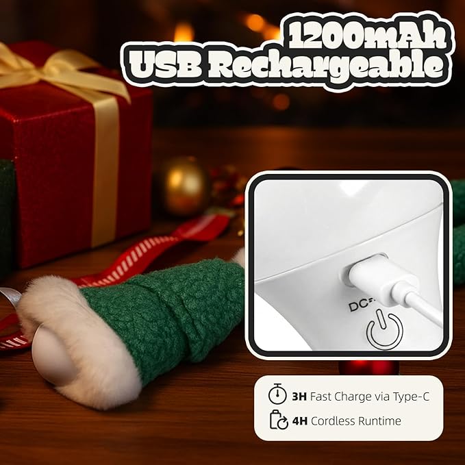 Aesthetic Plush LED Night Light, 1200mAh Rechargeable Mood Lamp, 3 Color Temperatures (Warm/Nature/Cool), 150 Lumens Dimmable Nursery Light with Remote, 1-4H Timer, Bedside Decor, Geen