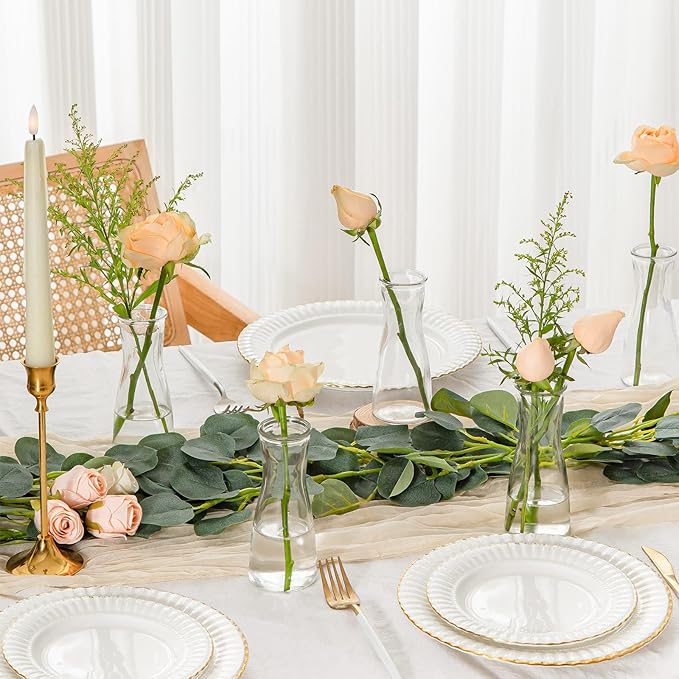 Glass Bud Vases for Centerpieces Set of 12 Small Clear Vase Modern Minimalist Decorative Flower Vases for Wedding Bridal Shower Birthday Party Baby Shower Table Decorations Home Decor