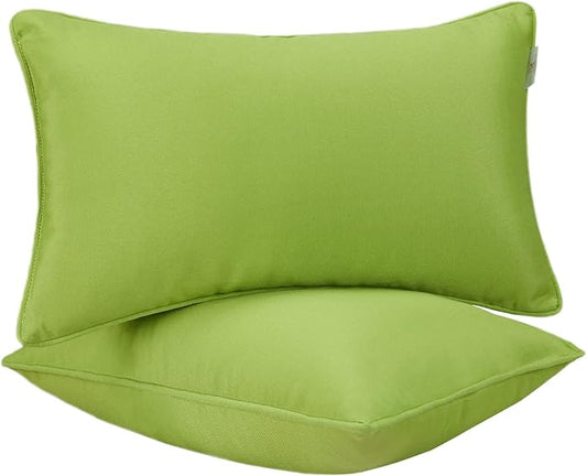 JMGBird Outdoor Lumbar Pillows Waterproof Set of 2 Outdoor Pillows with Insert Included 12×20 Inch Outdoor Pillow for Patio Furniture