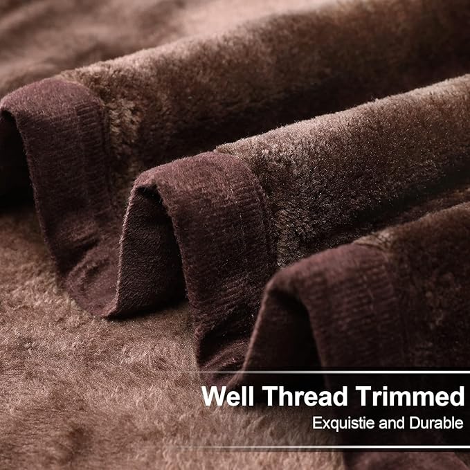 EASELAND Soft King Size Blanket All Season Warm Microplush Lightweight Thermal Fleece Blankets for Couch Bed Sofa,90x108 Inches,Chocolate