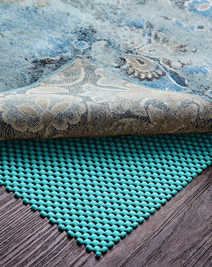 Veken 6x9 Ft Rug Pad Gripper for Hardwood Floors, Non Slip Cyan Rug Pads for Area Rugs, Thick Rug Grippers for Tile Floors, Under Carpet Anti Skid Mat, Keep Your Rugs Safe and in Place