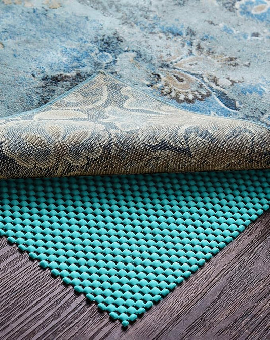 Veken 3x5 Ft Rug Pad Gripper for Hardwood Floors, Non Slip Cyan Rug Pads for Area Rugs, Thick Rug Grippers for Tile Floors, Under Carpet Anti Skid Mat, Keep Your Rugs Safe and in Place