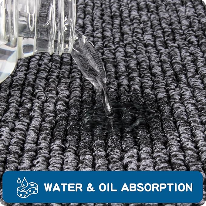 PURRUGS Machine Washable Kitchen Runner Rug 2ft x 6ft, Non-Slip/Skid Hallway Runner Rug, Super Absorbent Soft Area Rug for Hallway, Kitchen & Laundry, Rolled Packaging, Charcoal