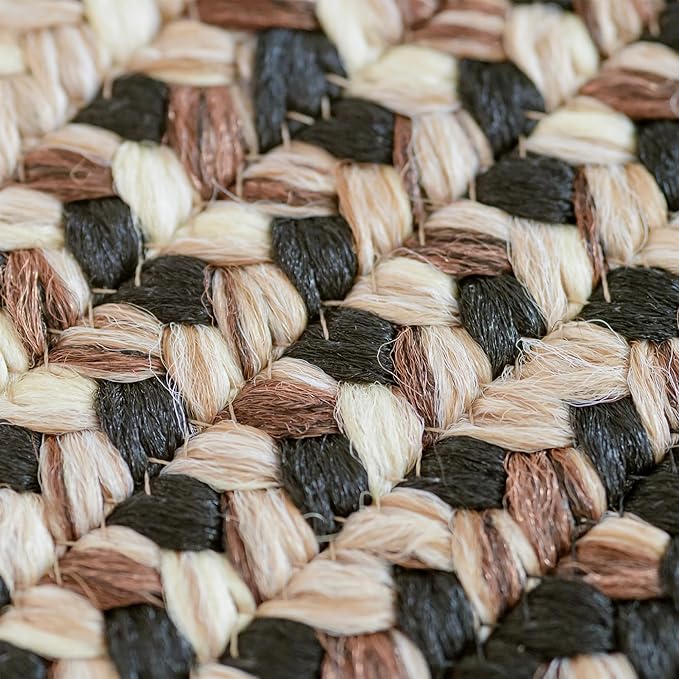 Black Mist Black Braided Rug 2x3' Oval - Indoor & Outdoor - Rustic Country Decor for Bathroom, Entryway, Everywhere