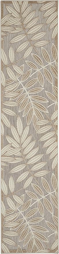 Nourison Home Aloha Natural 2'3" x 10' Area Rug - Easy Clean, Non Shedding, Bed Room, Living Room, Dining Room, Kitchen (10' Runner)