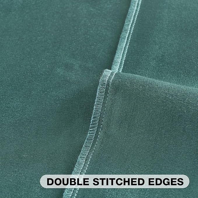 FUTEI Teal Chenille Decorative Throw Pillow Covers 24x24 Inch Set of 2,Soft Crushed Striped Texture European Cushion Case,Modern Home Decor for Couch Bed Living Room