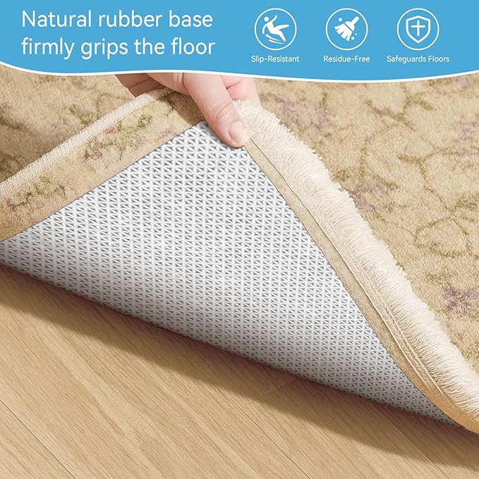 Warmstar 6x9 FT Non Slip Rug Pad,100% Waterproof Felt Rug Pad for Hardwood Floors,1/8” Thick Soft Carpet Pad with Natural Rubber Backing, Secure Grip & Floor Protection